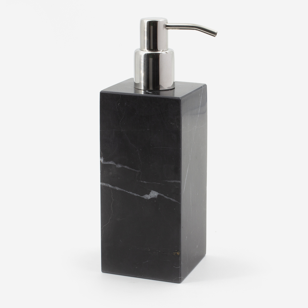 Distributeur de savon en marbre noir te pompe inox_005722_bathbazaar Distributeur de savon en marbre noir te pompe inox_005722_bathbazaar